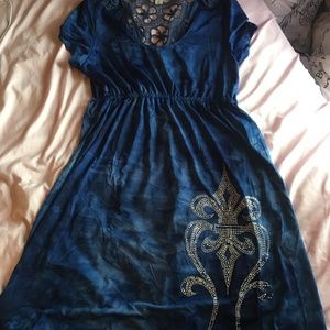 M blue dress